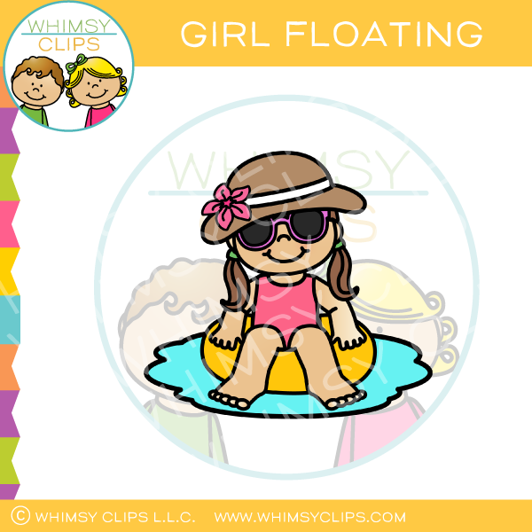 Girl Floating Clip Art