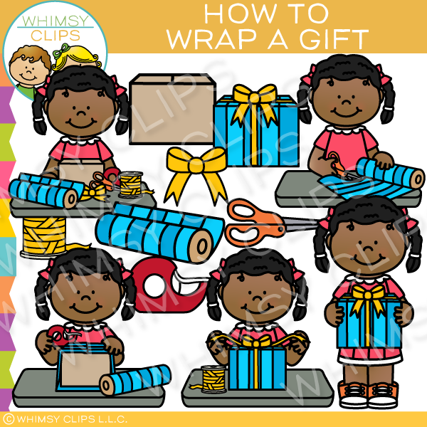 How to Wrap a Gift Clip Art