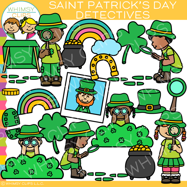 St. Patrick's Day Detectives Clip Art